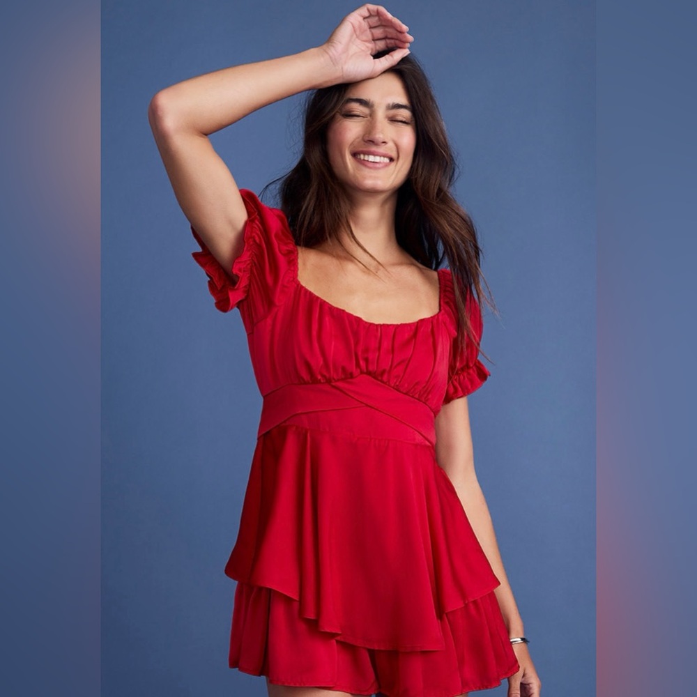 Francesca's Red Jumpsuit Romper